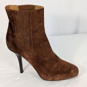 Vince Dark Brown Suede Stiletto Heeled Boots Made in Italy Size 9.5M